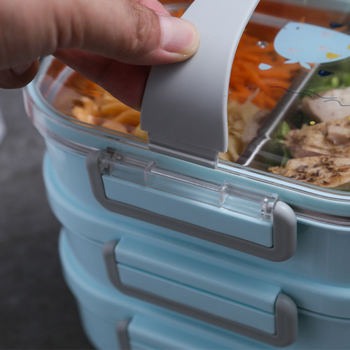 304 stainless steel multi-layer sealed lunch box, student and child lunch box, portable leak-proof insulated lunch box