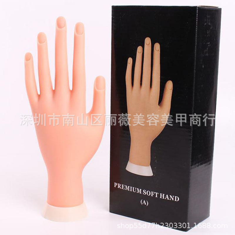 Manicure Fake Hand Model Silicone Bendable Fingers Training Practice Fake Left Hand Simulation Palm Can Stick Nail Pieces Manicure Fake Hand Model Silicone Bendable Fingers Training Practice Fake Left Hand Simulation Palm Can Stick Nail Pieces