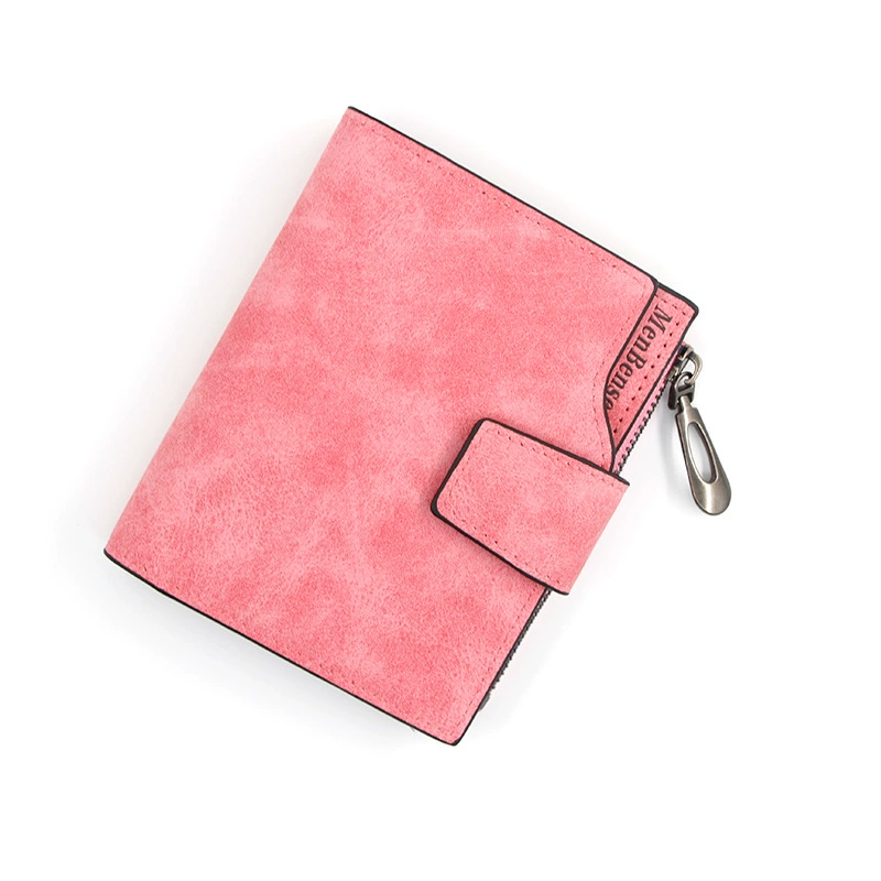Short capacious matte wallet with zipper