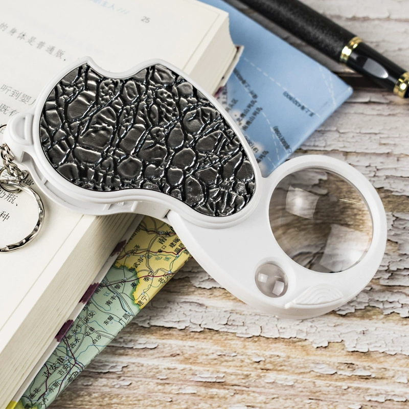 6901A портативный складной брелок увеличительное стекло со светодиодной подсветкой 8-20 раз старый открытый прожектор зажигания