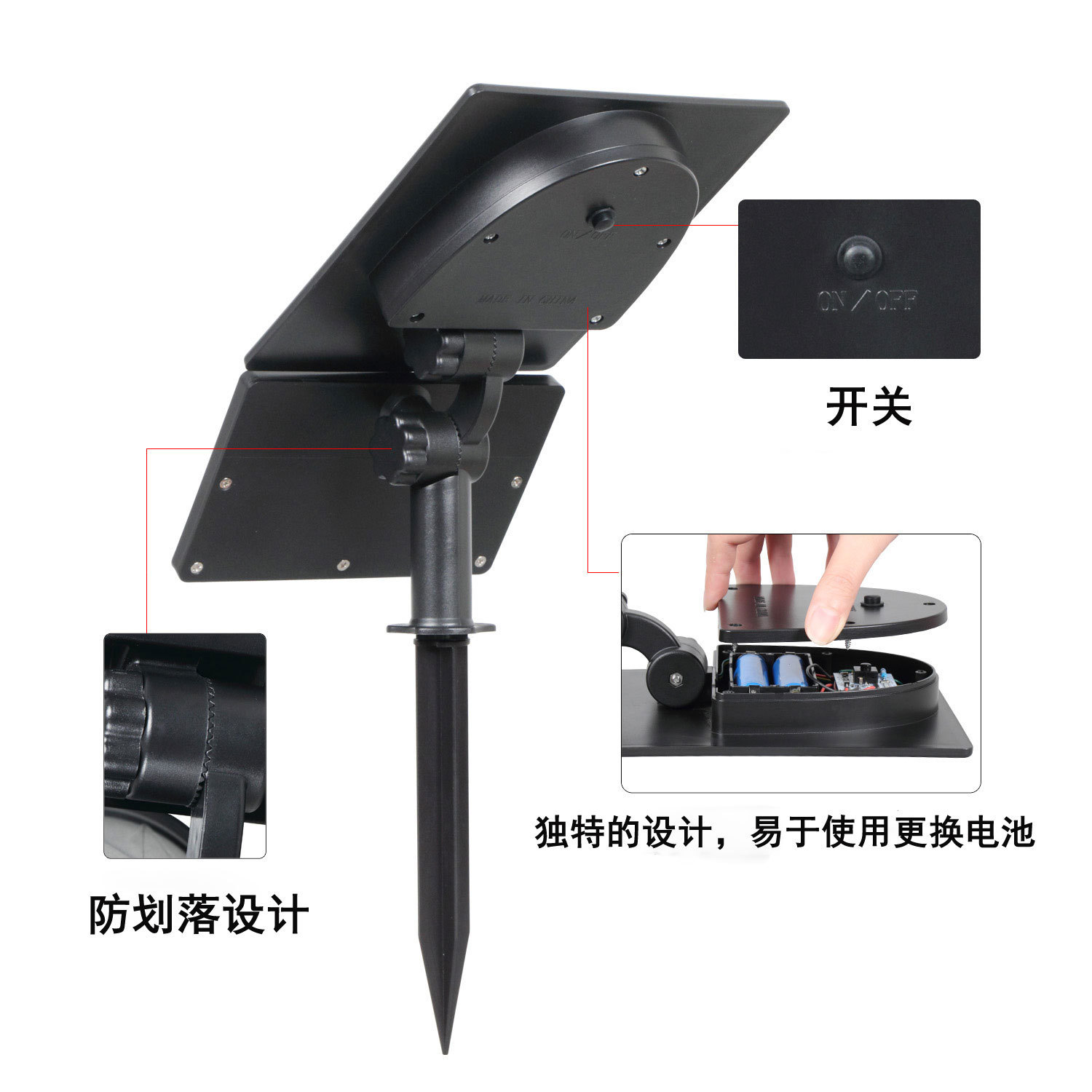 Cross-Border Solar Ground Lawn Lamp High-Power Outdoor House Courtyard Lamp 50Led Solar Floodlight