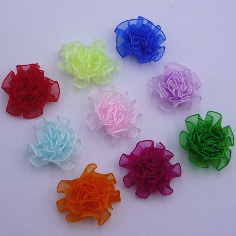 Spot 3cm handmade yarn with flower Carnation home textile decorative flower headdress hair accessories