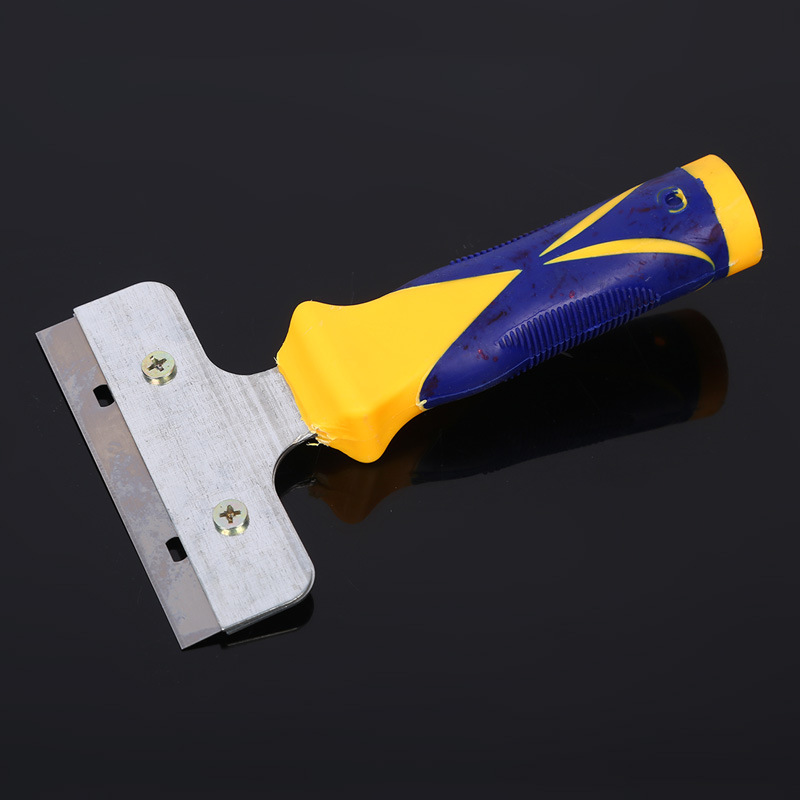 Spot cuchillo de acero inoxidable, vidrio, pared, gris, limpieza, limpieza, limpieza, espátula, espátula de masilla, espátula de mango de dos colores