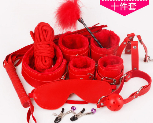 SM Ten-Piece Set of Plush Toys Bondage Alternative Couples Products Fun 10-Piece Set Adult Sex Toys Wholesale