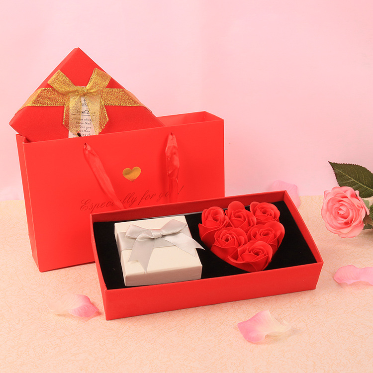 香皂花礼盒创意饰品包装盒口红玫瑰花礼品盒情人节生日礼物赠品