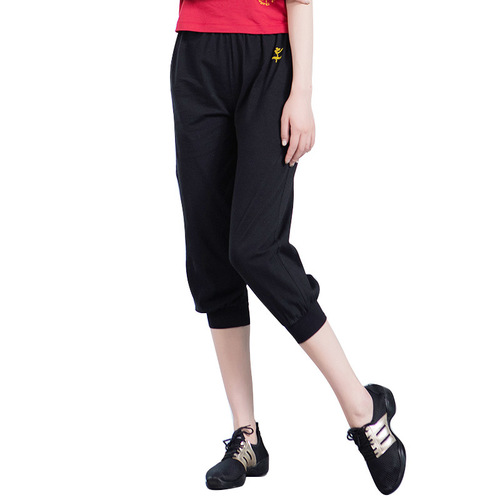 Red Dance Shoes Thin Cotton Tight Mouth Casual Seven-Eighth Leg Fitness Dance Pants 20371