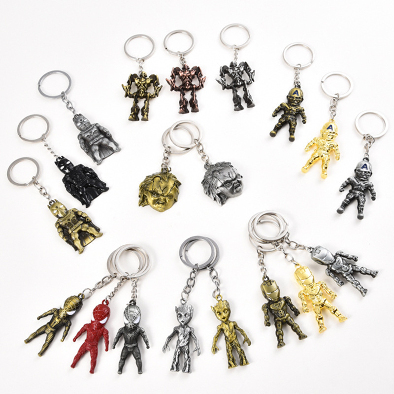 Avengers Spider-Man Batman Captain America Hero Character Keychain Zinc Alloy Business Gift Avengers Spider-Man Batman Captain America Hero Character Keychain Zinc Alloy Business Gift