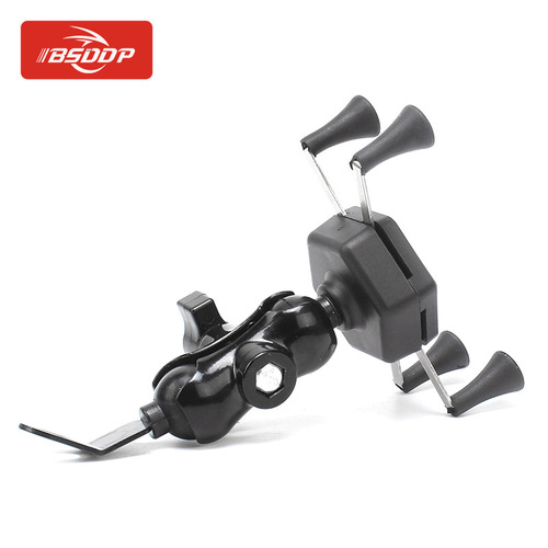 BSDDP motorcycle electric vehicle multifunctional universal mobile phone holder creative six-sided X-shaped mirror holder mobile phone holder