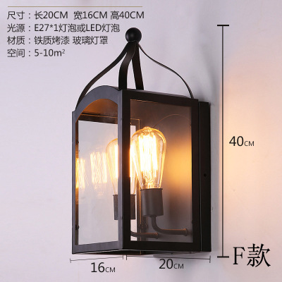 American country retro restaurante bar dormitorio pasillo balcón escaleras lámpara de pared pasillo almacén de alambre de hierro Birdcage lámpara de pared