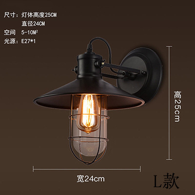American country retro restaurante bar dormitorio pasillo balcón escaleras lámpara de pared pasillo almacén de alambre de hierro Birdcage lámpara de pared