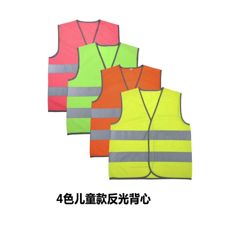 Children's Reflective Vest En17353 Certified Traffic Safety Student Vest En1150 Fluorescent Clothing Cross-Border Hot Sale