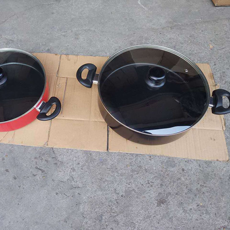 Suministro directo de fábrica disco de aluminio olla de sopa de fondo plano Exportación de comercio exterior suministros de cocina al por mayor