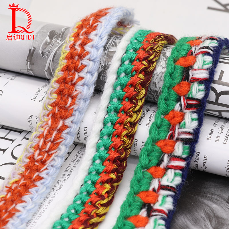 秋冬新款 小香风手工编织款花边 女装外套装饰织带辅料厂家直销