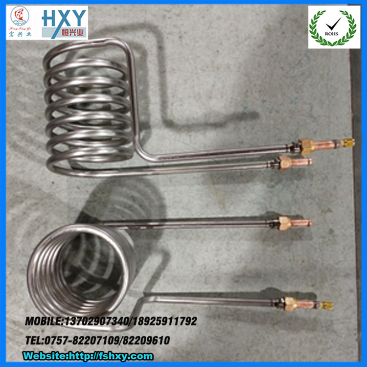 一次成型12.7钛管蒸发器/海水换热器鱼缸养殖冷水机换热设备热泵