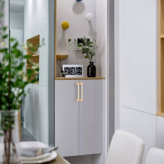 Nordic simple new Chinese style imitation copper handle furniture wardrobe door drawer cabinet handle single hole shoe cabinet golden handle