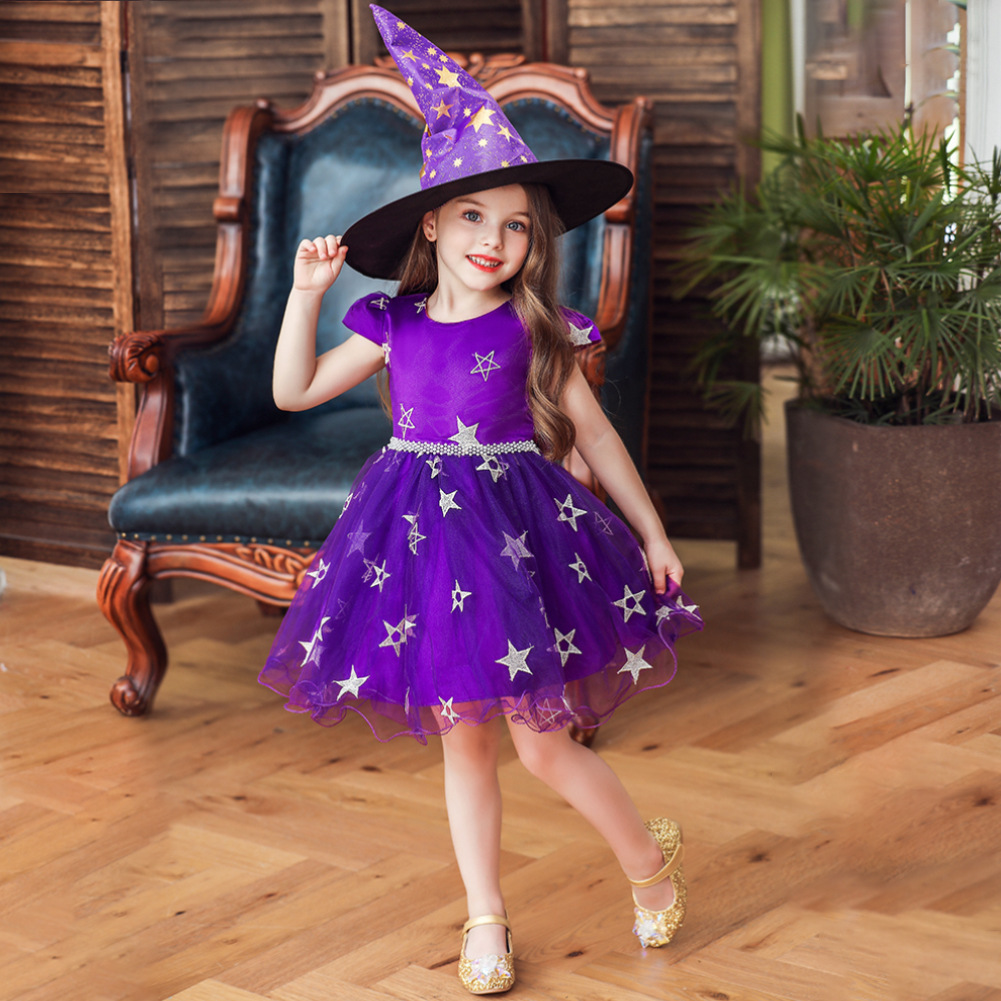 Cross-border Hot Sale Kids Evening dress Halloween Mesh Princess dress Girl Holiday dress baby dress