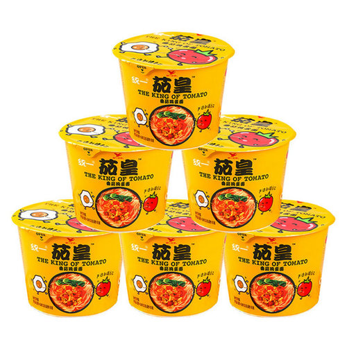 Uni-President Eggplant Xinjiang Tomato Egg Noodles 120g Instant Bucket Noodles Instant Noodles Non-fried Instant Noodles