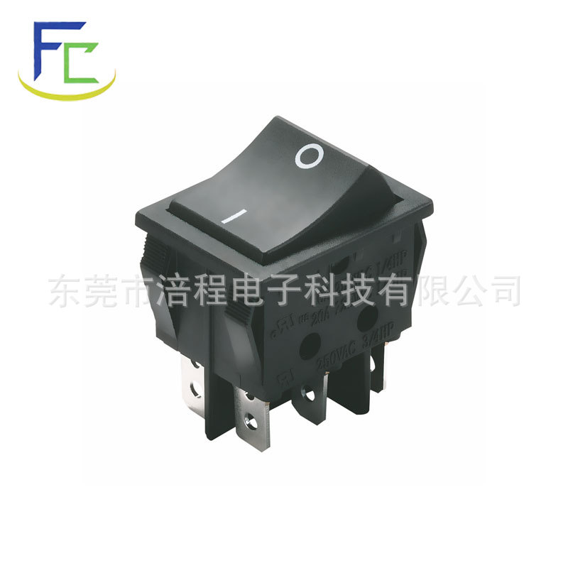 32*25大电流16A翘板开关全黑不印字 仪器大电流电源开关 船型开关