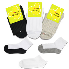 学生哥儿童学生袜男哥女童棉学生袜中筒柔软棉袜白灰黑色拼色袜底