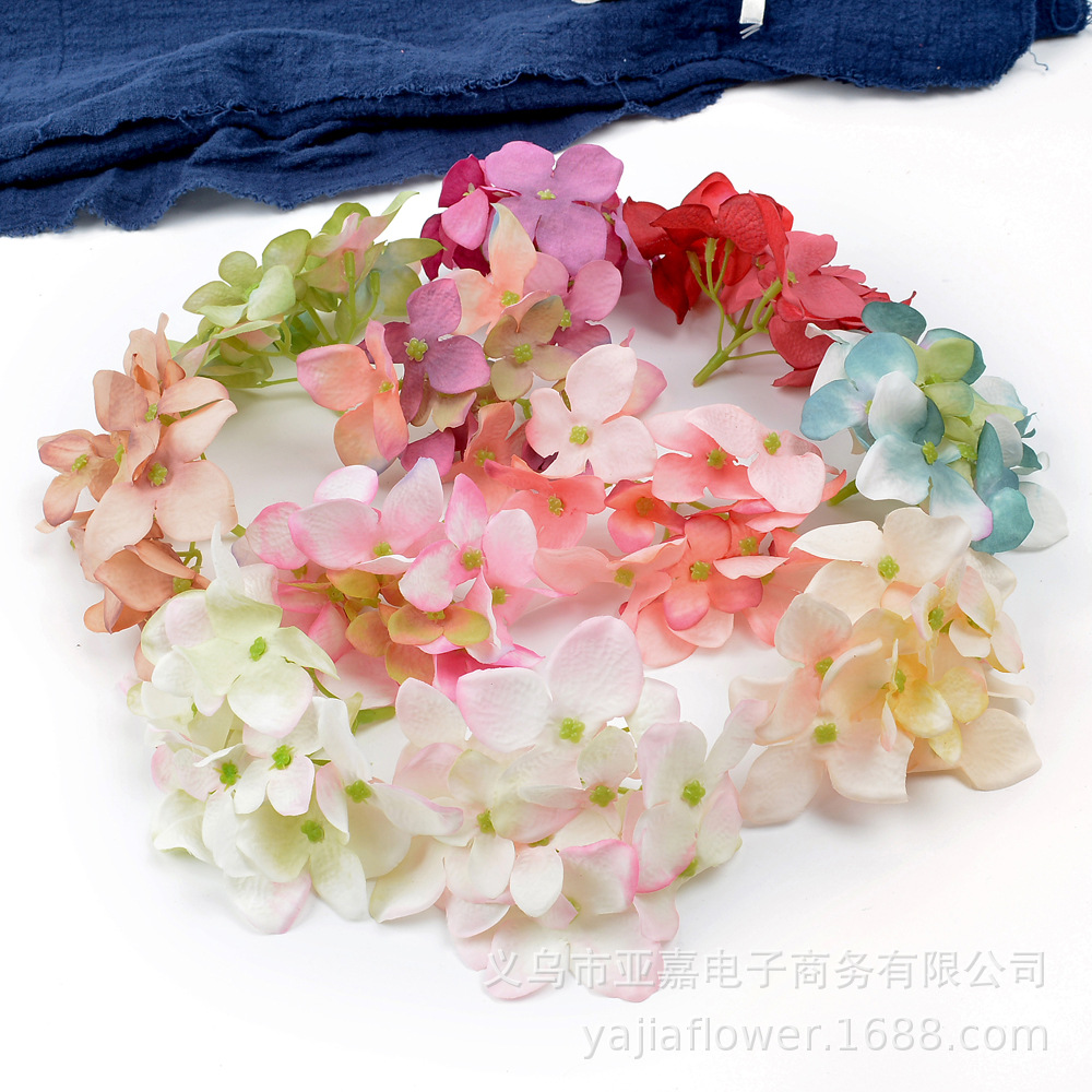 DIY 수제 꽃 머리 장식 웨딩 사진 꽃 로드 리드 시뮬레이션 수국 헤드 유럽식 질감 나비 수국