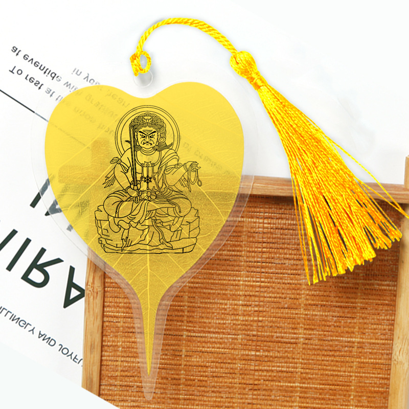 Cultura de la hoja Bodhi Marcadores conmemorativos de venas de hojas Marcadores de hojas de estilo chino clásico creativo Marcadores de metal Sakyamuni