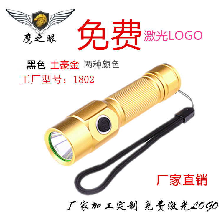 단일 황금 손전등 (배터리 충전기 없음)