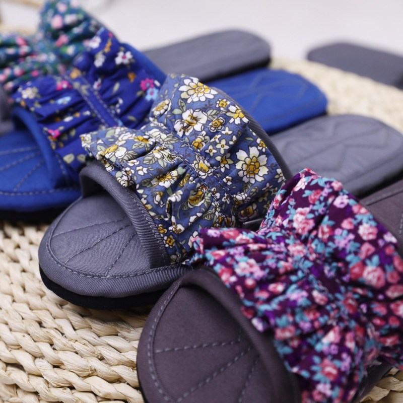 09 Manufacturer Shipped Nordic Style Accordion-Style Women's Fabric Home Slippers