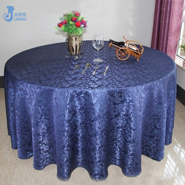 Fábrica al por mayor Hotel de la boda jacquard mantel de estilo europeo Hotel Mesa Redonda de algodón mantel de lino paño de comedor mantel colorido