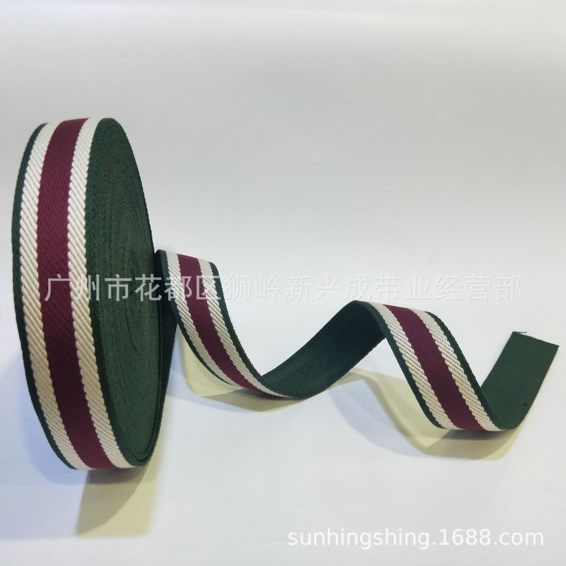 实力厂家直销现货供售 涤棉麻花间色提花织带耐用混纺装饰