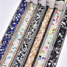 时尚3.5cm的手缝宝石烫钻腰带贴钻服装辅料DIY水钻链背胶网钻配件