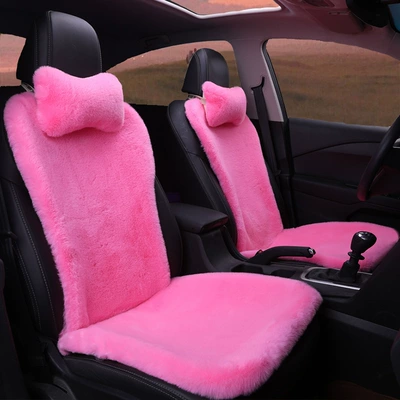 Imitation Rex Rabbit Fur Small Waist Car Cushion Non-slip Small Three-piece Thickened Warm Single Cushion No Backrest Rabbit Fur Cushion