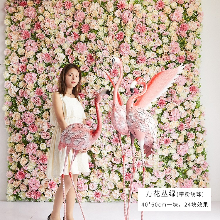 Pared de flores artificiales para bodas, pared de plantas, fondo de pared para bodas, decoración de flores falsas para escaparates de centros comerciales, flores de seda de rosa al por mayor