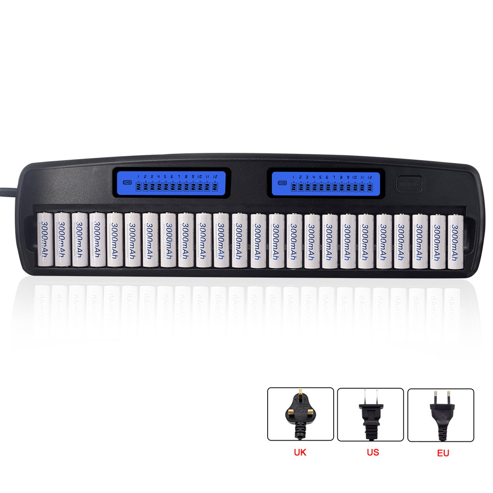 KTV电池套装 液晶智能充电器+24节AA3000充电电池 麦克风话筒专用