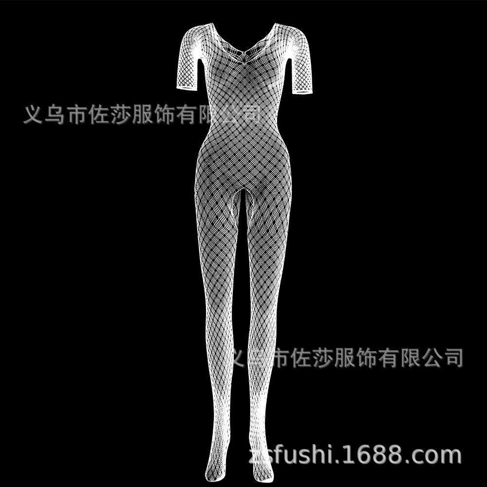 Новая женская стильнаяSexy боди сетка одежда длинный рукав маленькая квадратная сетка Европа и США W265