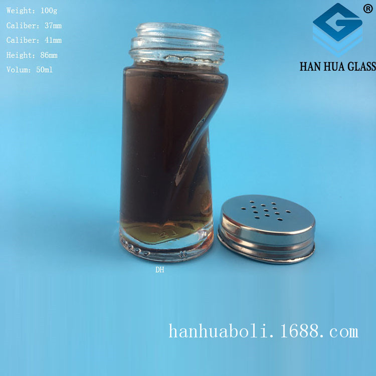 热销50ml胡椒粉玻璃瓶调料瓶厨房调味餐桌专用花椒控盐瓶瓶子