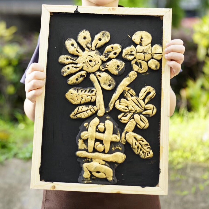 Wooden clay painting