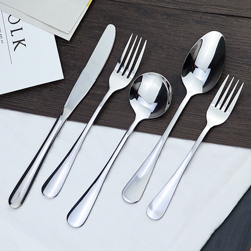 Stainless steel tableware set 1010, including spoon and dinner knife, solid western-style knife and fork, logo printed, tableware manufacturer wholesale