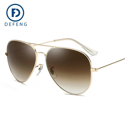 Model DEFO 3025 Glass Lens Color Film Pilot Sunglasses Pilot Sunglasses 3026 Unisex Frog Eyeglasses