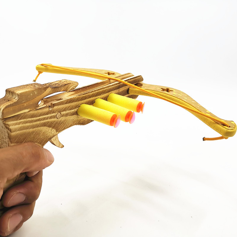 Bow and Arrow Crossbow Antique Toy Bamboo Wood Gun Crossbow Horn Crossbow Foam Soft Bullet Suction Cup Crossbow Outdoor Sports Archery Toy