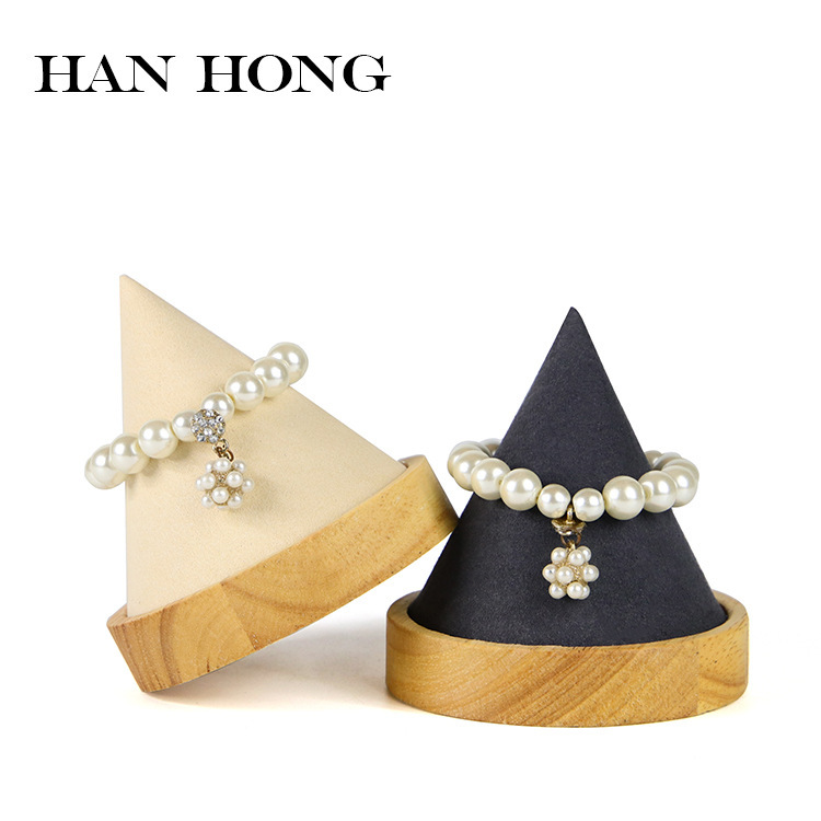 Creative Jewelry Rack Cone Ring Stand Solid Wood Display Props Hand Jewelry Display Stand Jewelry Shooting Props