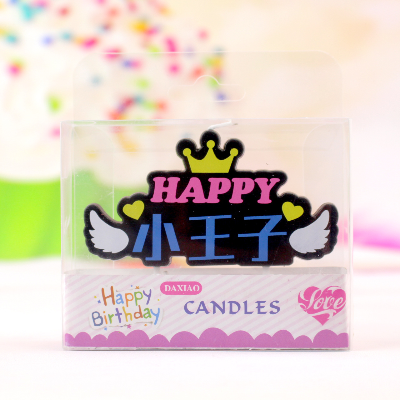 Nuevo lindo letras inglesas Feliz cumpleaños vela dibujos animados colorido pastel decoración carta creativa tarjeta vela