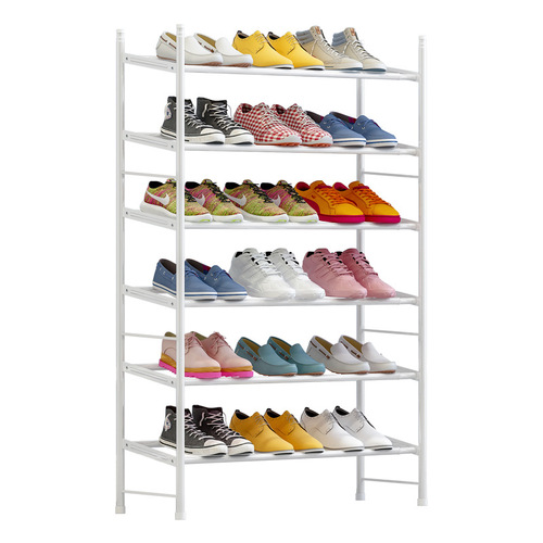 Solno simple shoe rack retractable household 6-layer economical space-saving dormitory shoe cabinet door dust-proof storage