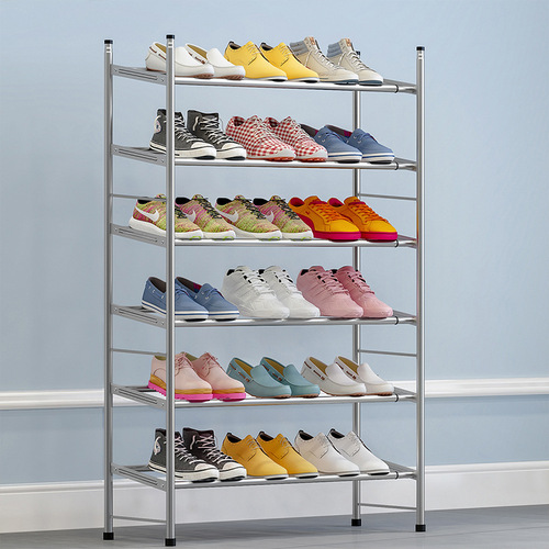 Solno simple shoe rack retractable household 6-layer economical space-saving dormitory shoe cabinet door dust-proof storage