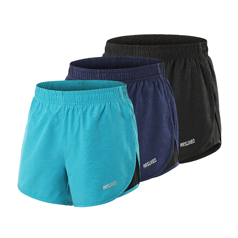 Special clearance women's running printed three-point liner quick-drying breathable marathon fitness shorts B1102