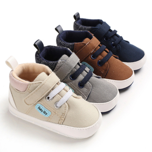 Spring and autumn model 0-1 year old baby toddler shoes soft sole baby shoes canvas non-drop shoes casual baby shoes