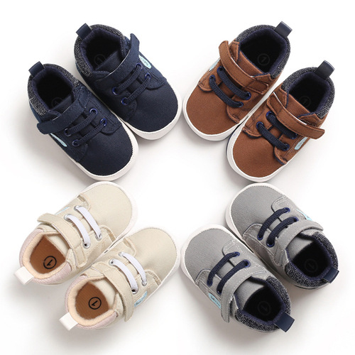 Spring and autumn model 0-1 year old baby toddler shoes soft sole baby shoes canvas non-drop shoes casual baby shoes