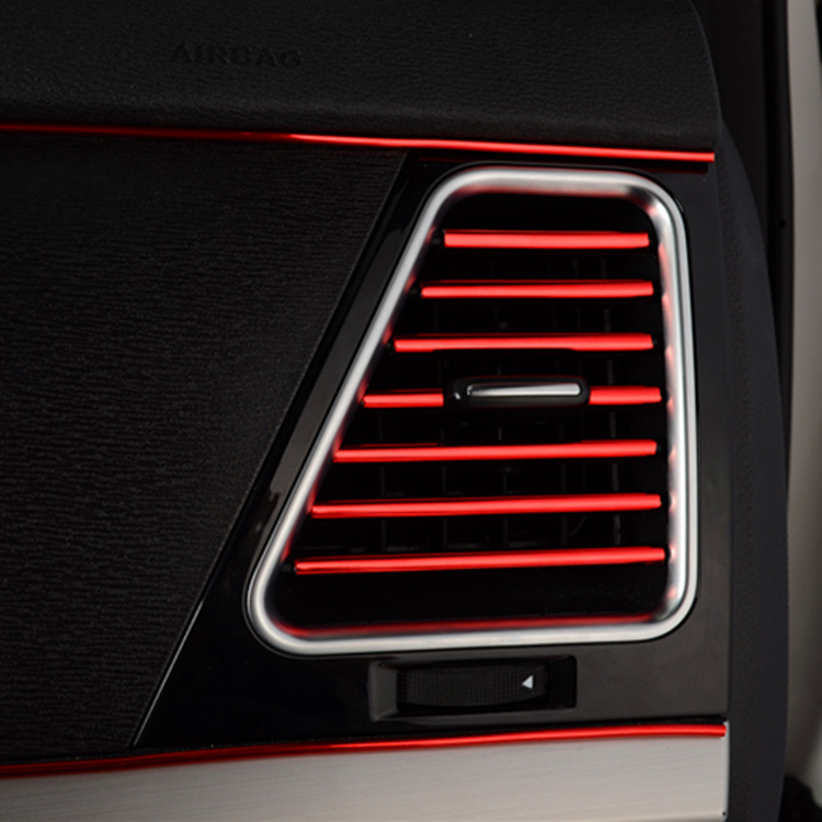 Tira decorativa del coche línea decorativa coche brillante tira interior modificación clip plug-in línea central control salida de aire tira decorativa brillante