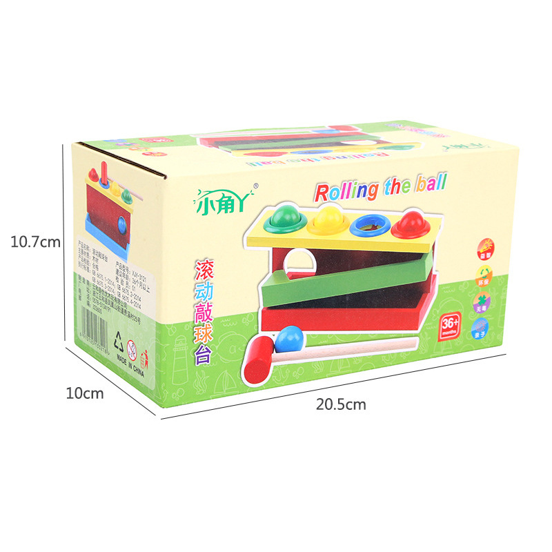 Arco iris de madera, plataforma de percusión, música de percusión, pila de percusión, ratón, martillo, niño, bebé, juguete para niños