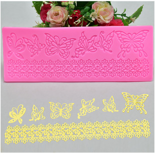 DIY baking tools butterfly lace pattern lace carved cake decoration Fondant chocolate silicone mold