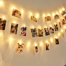 LED彩灯婚房间装饰布置闪灯创意电池结婚庆用品相片照片夹子灯串